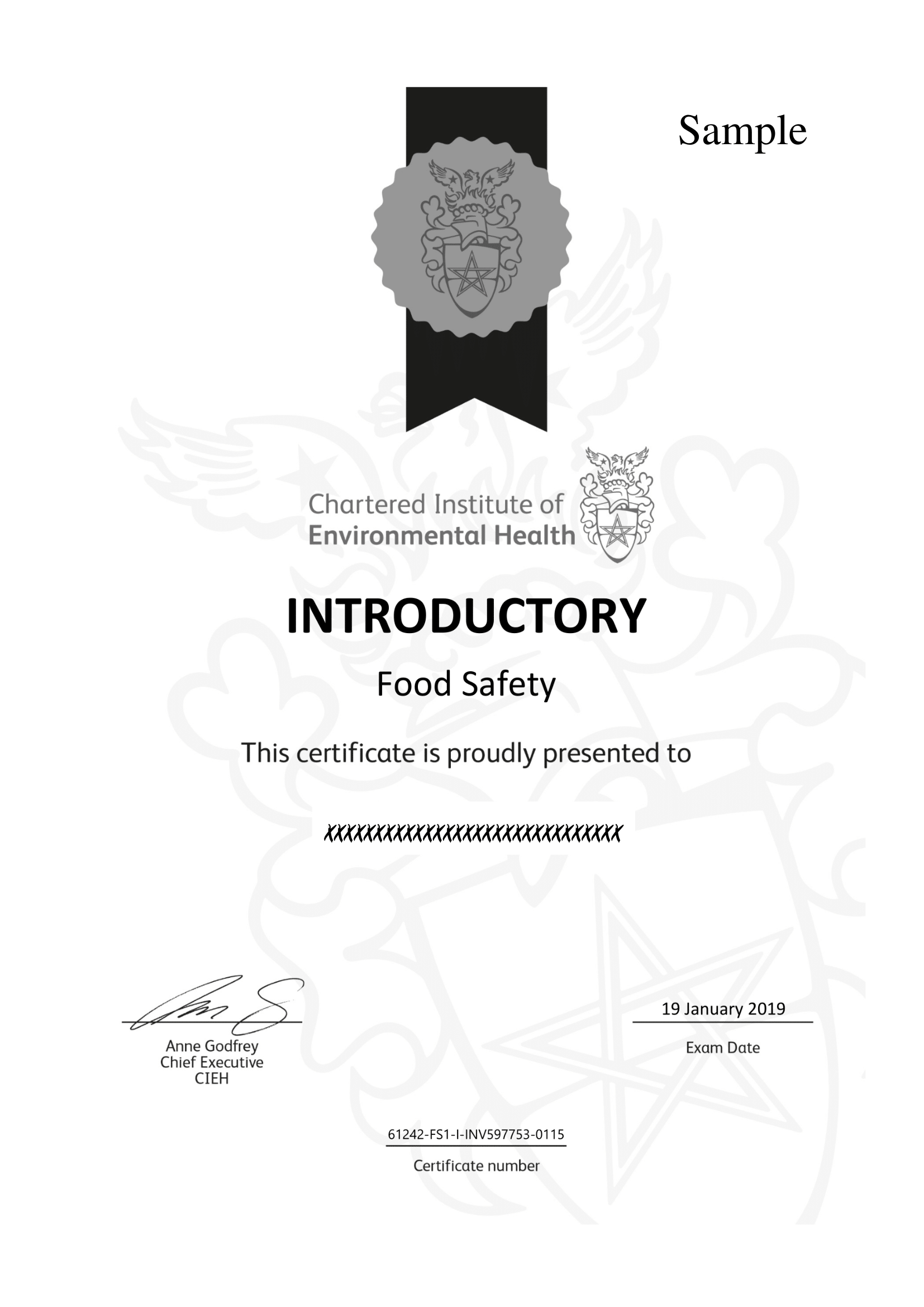 CIEH Level 1 Introductory Certificate Sample 1
